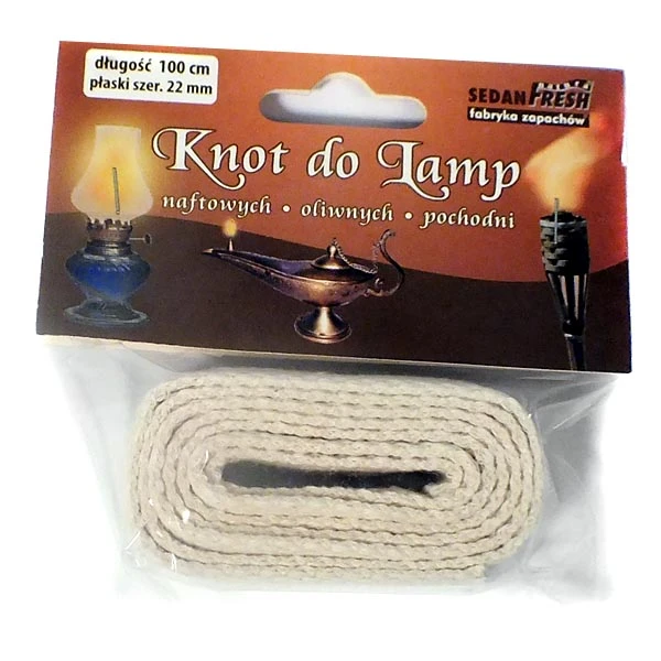 KNOT BAWEŁNIANY PŁASKI 22 MM DO LAMPY NAFTOWEJ I OLIWNEJ LATARNI ZAPASOWY