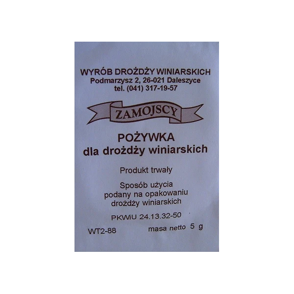 Pożywka dla drożdży winiarskich Zamojscy