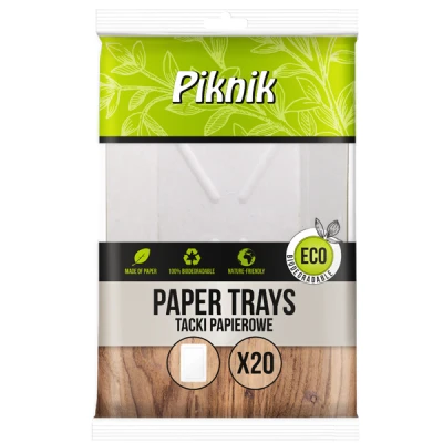 Tacka papierowa Piknik prostokątna 14 × 20 cm