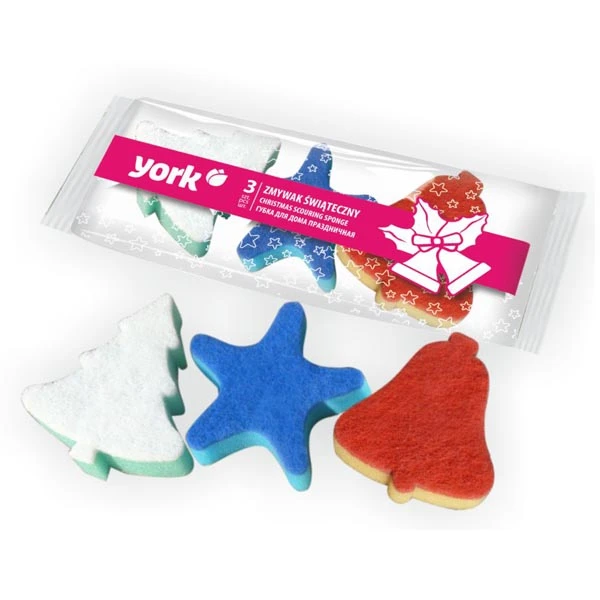 Zmywak kuchenny YORK 3 szt. Świąteczny