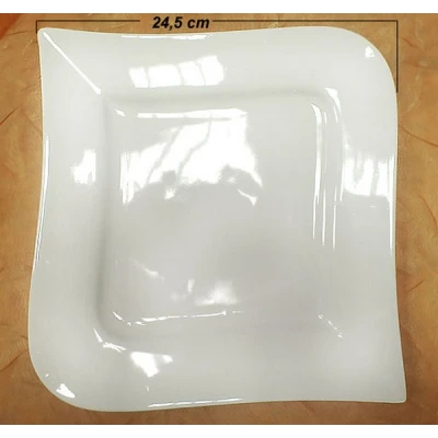 Talerz obiadowy porcelanowy Ambition Fala 24,5 x 24,5 cm