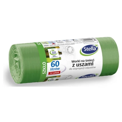 WORKI DO SEGREGACJI ODPADÓW 60L 14 SZTUKI ZIELONE SZKŁO MOCNE EKOLOGICZNE