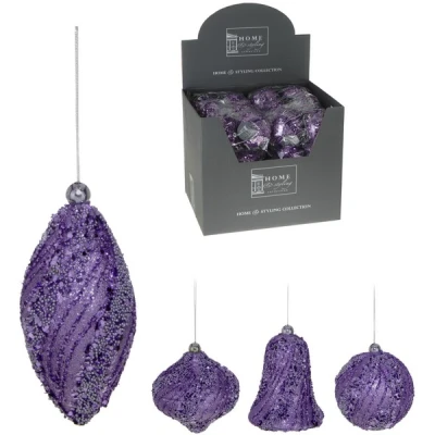 Bombki choinkowe NL-2 8 cm lila