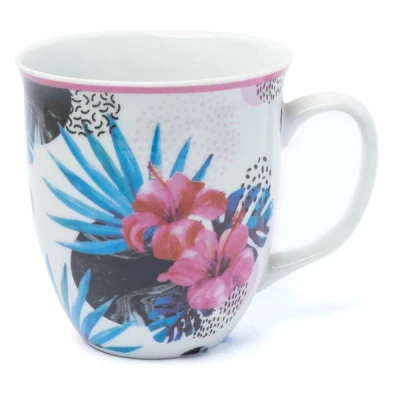 Kubek porcelanowy Tadar Tropik Kwiaty 450 ml