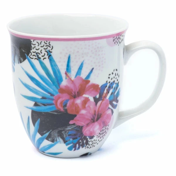 Kubek porcelanowy Tadar Tropik Kwiaty 450 ml