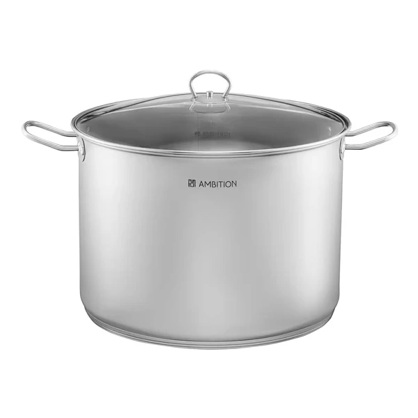 GARNEK NIERDZEWNY WYSOKI DUŻY 25L 36CM Z POKRYWĄ GAZ INDUKCJA STALOWY