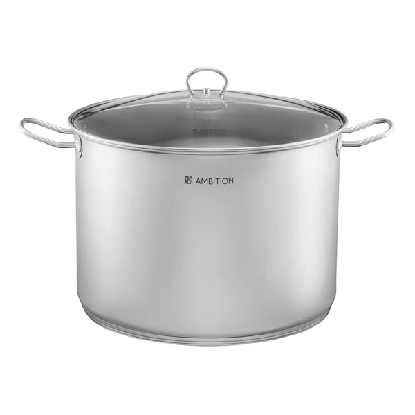 GARNEK NIERDZEWNY WYSOKI DUŻY 30L 38CM Z POKRYWĄ GAZ INDUKCJA STALOWY