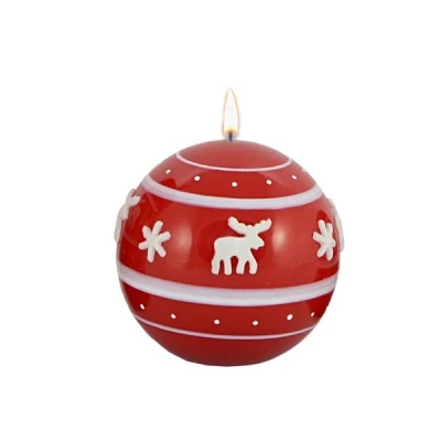 ADPAL-ŚWIECA KULA K-3 CHRISTMAS REINDEER LAKIER CZERWONA