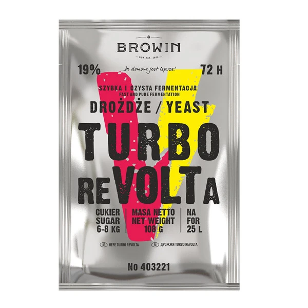 BROWIN-DROŻDŻE GORZELNICZE TURBO REVOLTA 72H 108G 403221