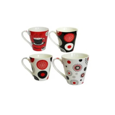 CH-KUBEK PORCELANOWY KAWA/KWIATEK 445ML *8398*