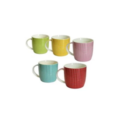 CH-KUBEK PORCELANOWY KRATKA 370ML *8336*