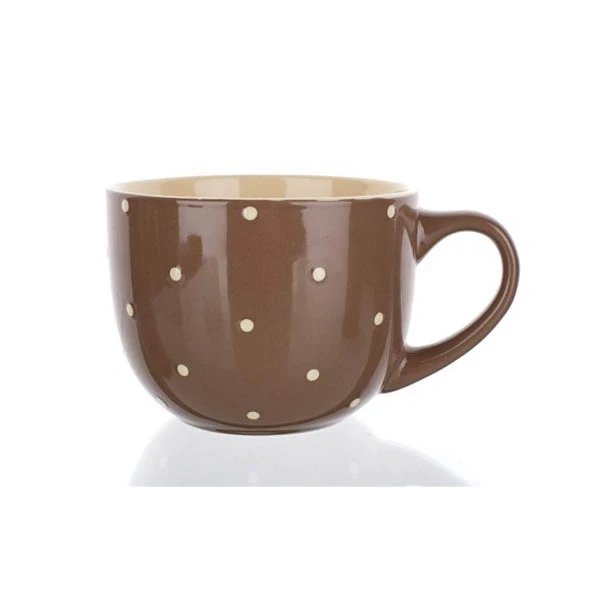 CZ-KUBEK JUMBO BRĄZOWE KROPKI 680ML
