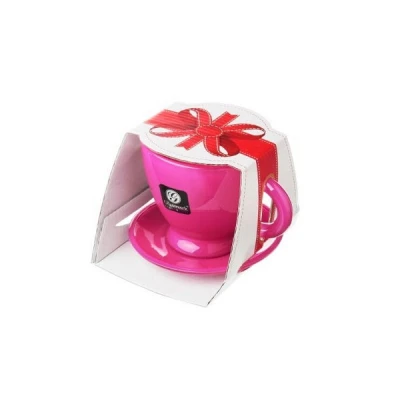GLA-FILIŻANKA+SPODEK OKRĄGŁY MAGENTA 230ML