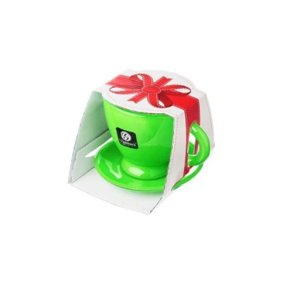 GLA-FILIŻANKA+SPODEK ZIELONA 230ML