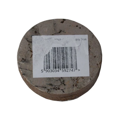 KOR-PODKŁADKA KORKOWA OKRĄGŁA MAŁA DEKOR LIGHT GREY 3MM  /4/