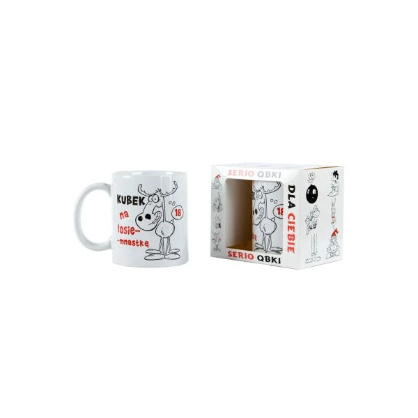 KUBEK PORCELANOWY *LOSIEMNASTKA* NOWY