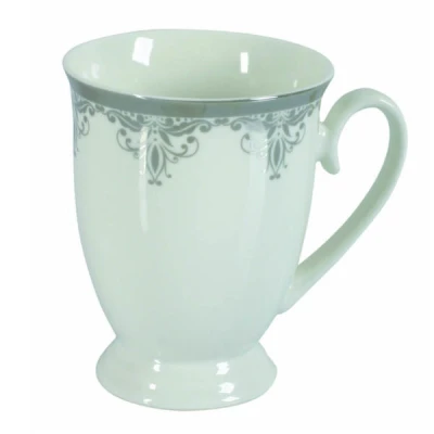 KUBEK PORCELANOWY DIANA 300ML PLATYNA NA STOPCE NA PREZENT