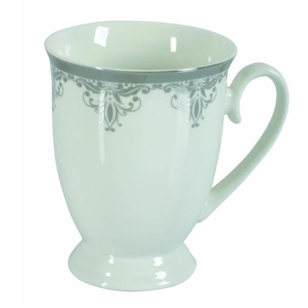 KUBEK PORCELANOWY DIANA 300ML PLATYNA NA STOPCE NA PREZENT