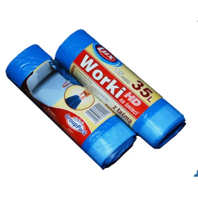Worki na śmieci LUX 35 l 15 szt HDPE z taśmą niebieskie