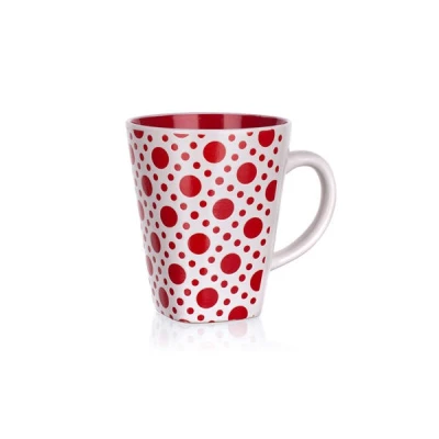 CZ-KUBEK SQUARE CZERWONE KROPKI 300ML