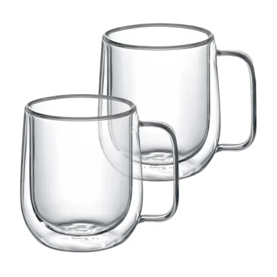 SZKLANKI TERMICZNE PODWÓJNE ŚCIANKI DO KAWY HERBATY 250ML ZESTAW 2 SZTUKI