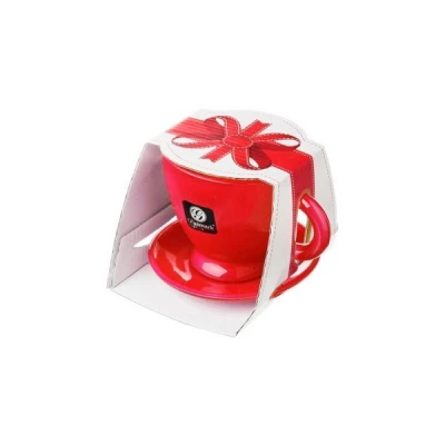 Filiżanka ze spodkiem Glasmark czerwona 230 ml