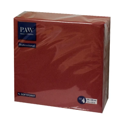 Serwetki PAW Decor Collection Softpoint unicolor 38 × 38 cm bordeaux