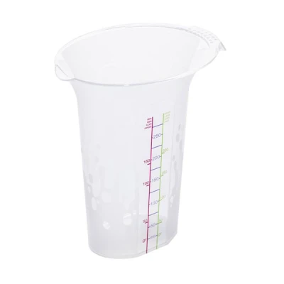 POJEMNIK PLASTIKOWY Z MIARKĄ 250 ML DZBANEK Z LEJKIEM I UCHWYTEM