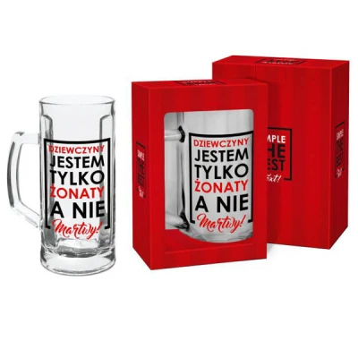Kufel 0,5 l Simple The Best Text Jestem Tylko Żonaty