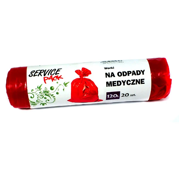 Worki na odpady medyczne Stella 120 l czerwone