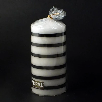 Świeca pieńkowa ADPAL Black and White 15 x 7 cm
