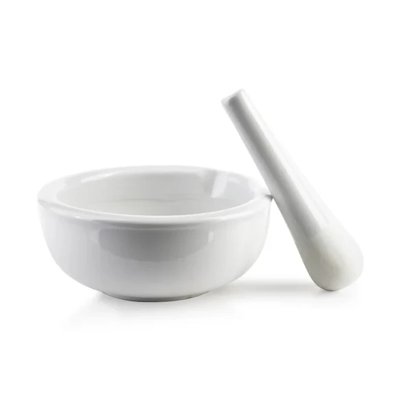 MOŹDZIERZ KUCHENNY PORCELANOWY 12x5,5 cm Z TŁUCZKIEM DO PRZYPRAW WARZYW