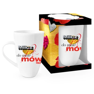 KUBEK DO KAWY HERBATY PORCELANOWY 400ML PREZENT