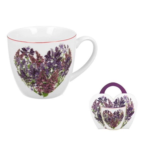 DUO-KUBEK 460ML *LAWENDOWE SERCE*