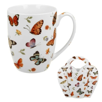DUO-KUBEK W KOSZYCZKU 350ML *BUTTERFLIES*