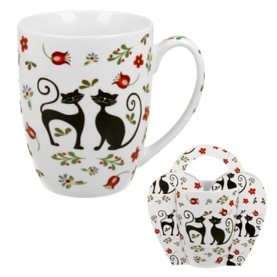 DUO-KUBEK W KOSZYCZKU 350ML *KOTY ETNO*