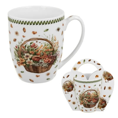 DUO-KUBEK W KOSZYCZKU 350ML *KWIATY POLNE*