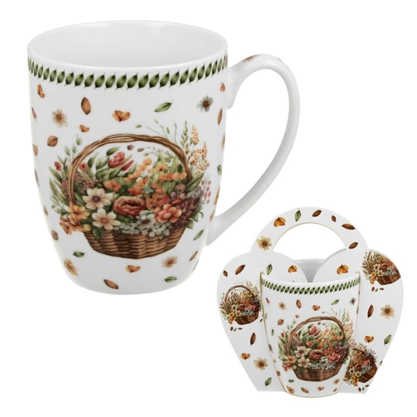 DUO-KUBEK W KOSZYCZKU 350ML *KWIATY POLNE*