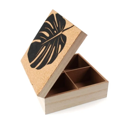 Pudełko drewniane Jungle 18 × 18 × 7,5 cm