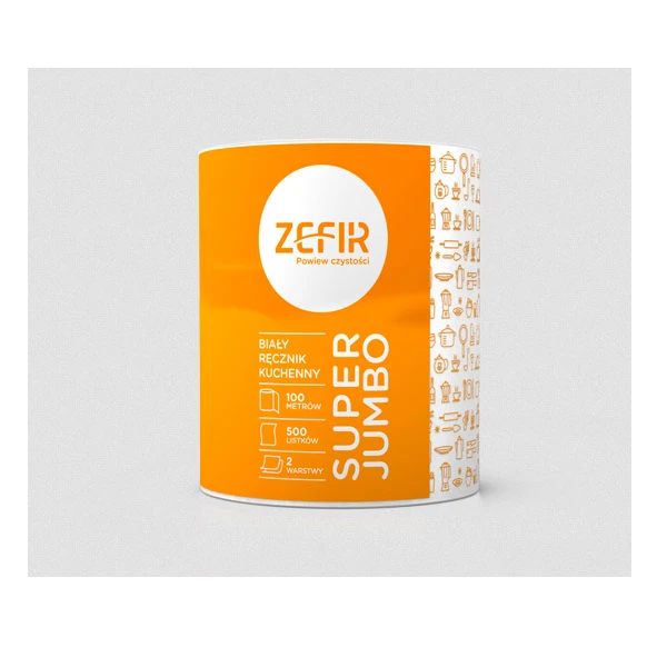 Ręcznik papierowy Zefir Super Jumbo 2-warstwowy