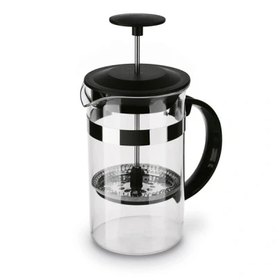 ZAPARZACZ TŁOKOWY FRENCH PRESS DZBANEK DO KAWY 0,35L CZARNY SZKLANY