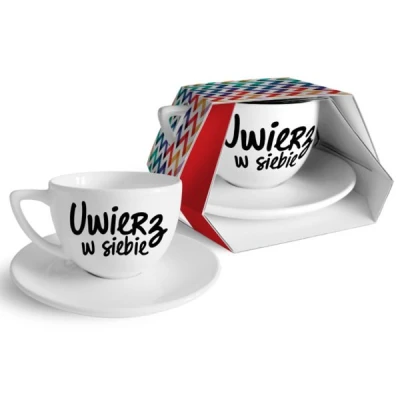 BG-FILIŻANKA ZE SPODKIEM DUO 400ML *UWIERZ W SIEBIE*