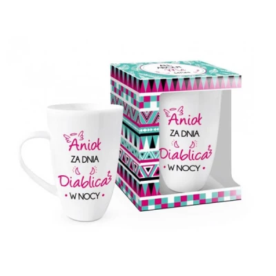 KUBEK DO KAWY HERBATY PORCELANOWY 400ML PREZENT