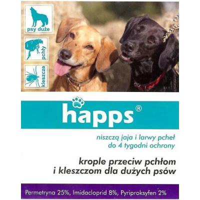Krople przeciw pchłom i kleszczom Bros HAPPS Herbal dla dużych psów