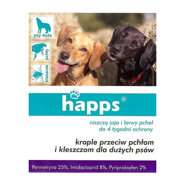 Krople przeciw pchłom i kleszczom Bros HAPPS Herbal dla dużych psów
