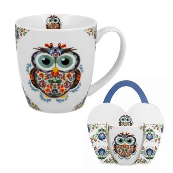 Kubek porcelanowy Duo Etno Sowa 460 ml