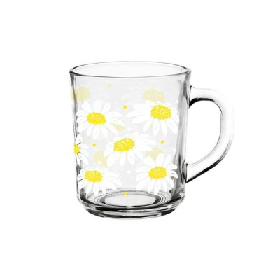 KUBEK SZYMEK 220ML STOKROTKI Z CERAMIKI BIAŁY DO KAWY HERBATY