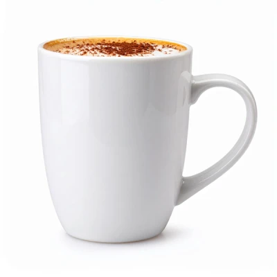 KUBEK DO KAWY HERBATY PORCELANOWY KLASYCZNY 300 ML BIAŁY