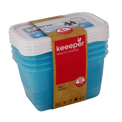 POJEMNIK PLASTIKOWY POJEMNIKI ZESTAW 4 SZT. NA ŻYWNOŚĆ LUNCHBOX 0,75l