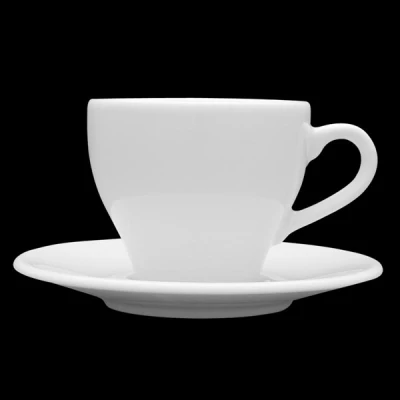 FILIŻANKA ZE SPODKIEM PORCELANOWA ZESTAW BIAŁY 70ml 12 CM DO KAWY HERBATY